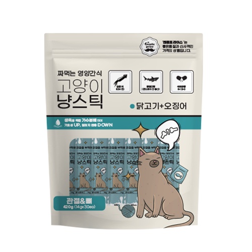 [스페푸] 젠틀프라이스 냥스틱 닭고기+오징어 (관절+뼈 건강) 30p