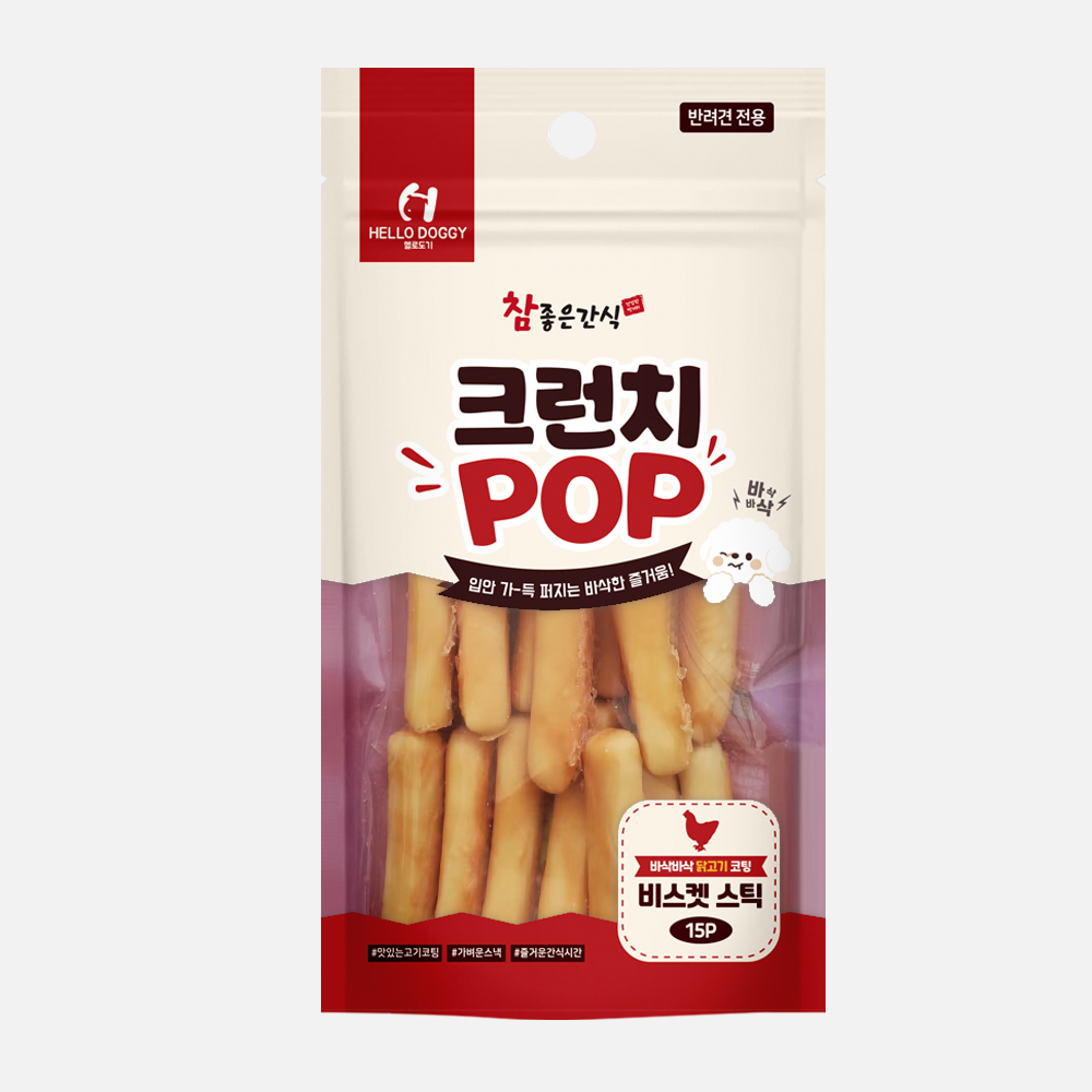 [헬로도기] 크런치팝 비스켓 닭고기 (스틱/15p)