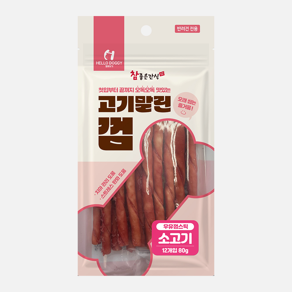 [참좋은간식] 고기말린껌 80g (스틱/소고기)