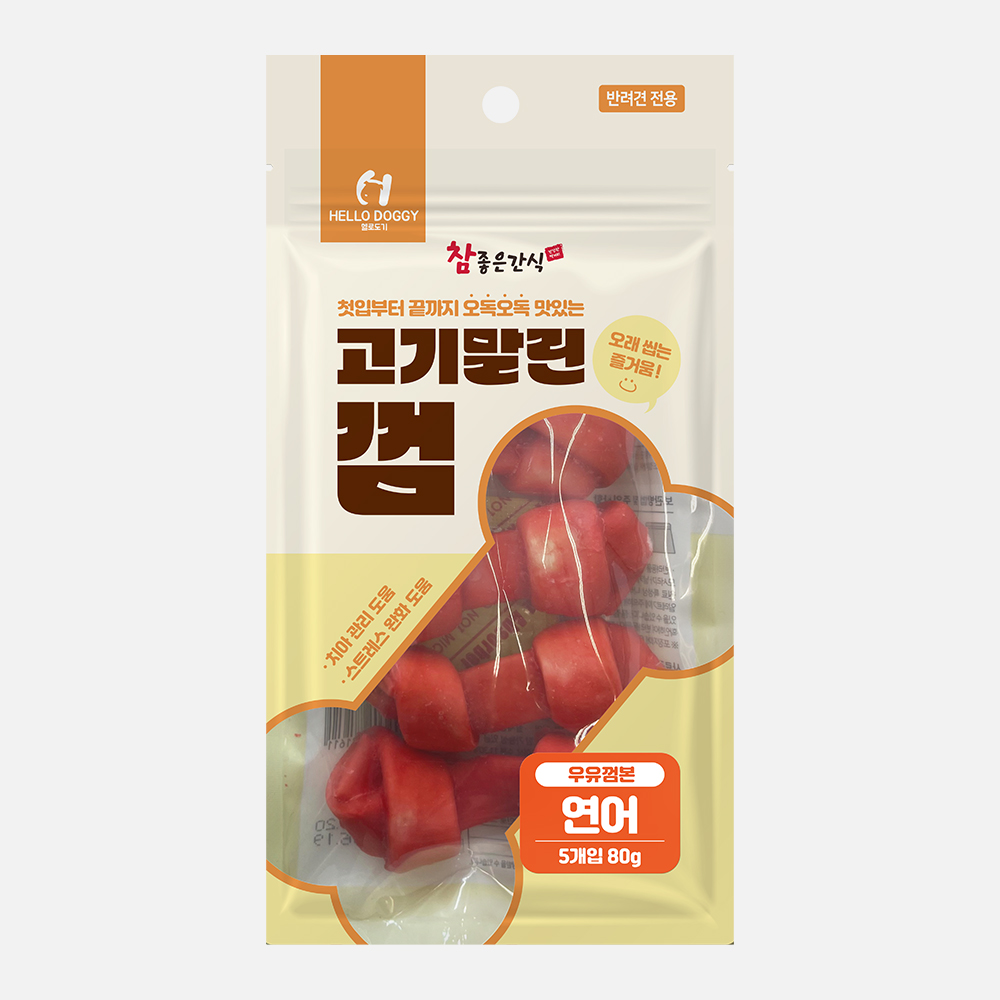 [참좋은간식] 고기말린껌 80g ( 본/연어)