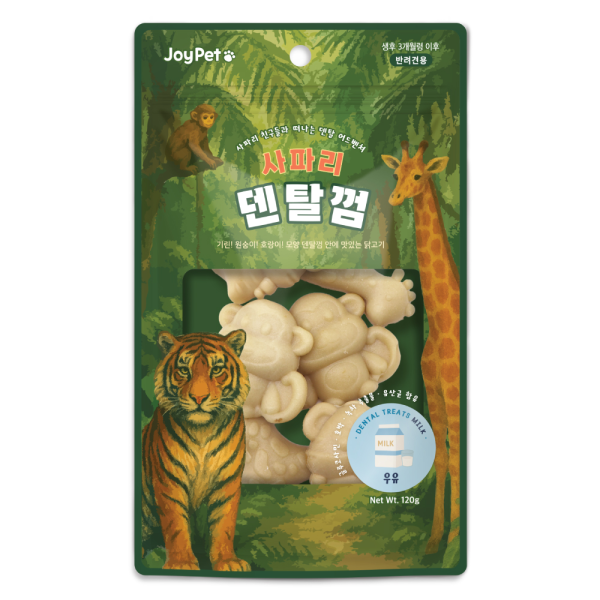 2+1증정!  [조이펫] 사파리 덴탈껌 120g (우유)